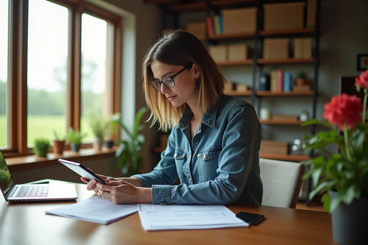 Jeune consultante agricole utilisant une tablette